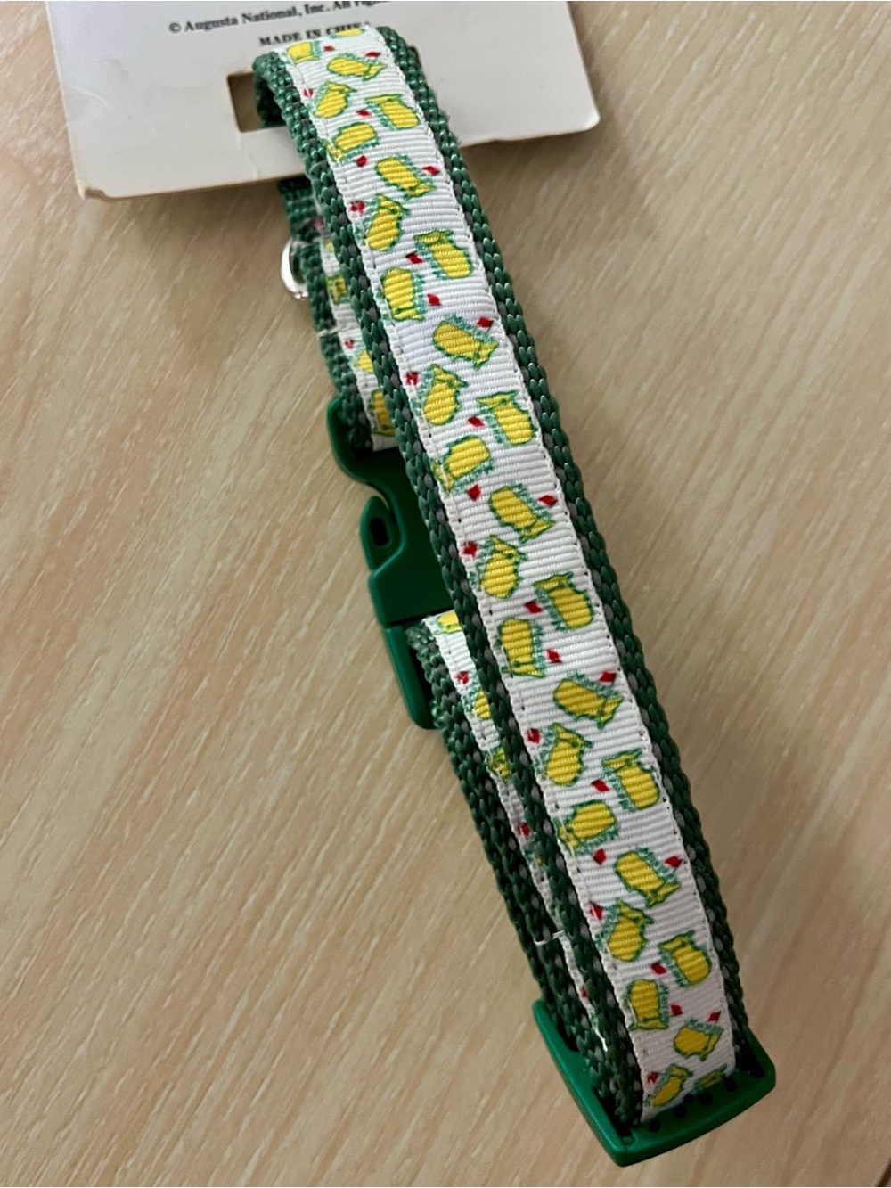 Masters Green and White Pattern Dog Collar - Picture 4 of 4
